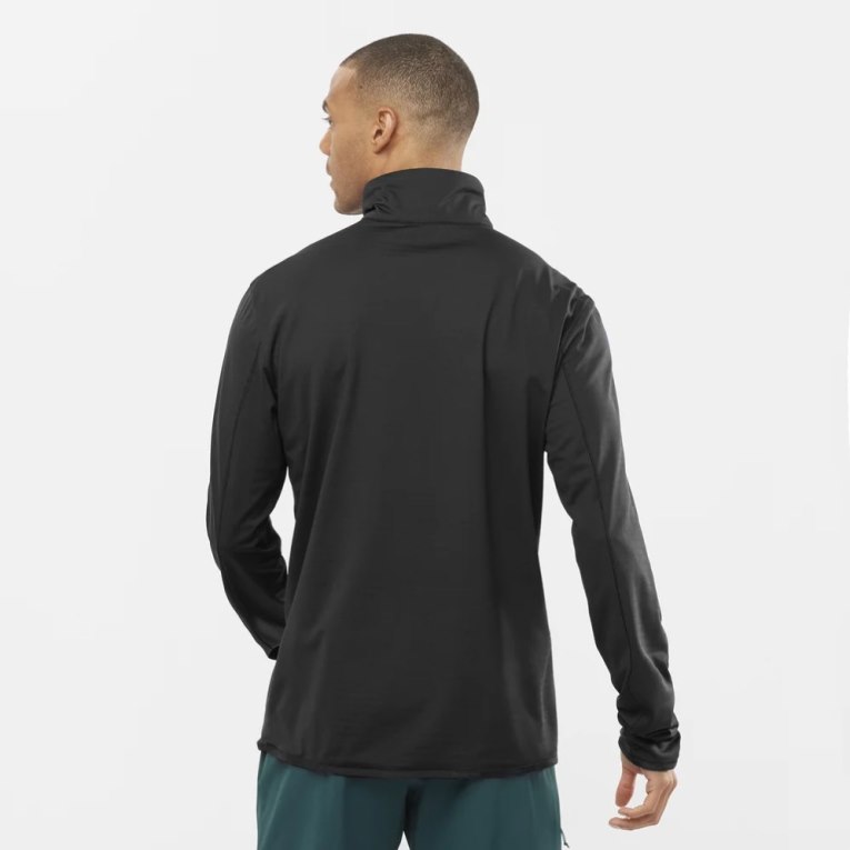 Black Salomon Essential Lightwarm Half Zip Men's Sweatshirt | PH 70162H